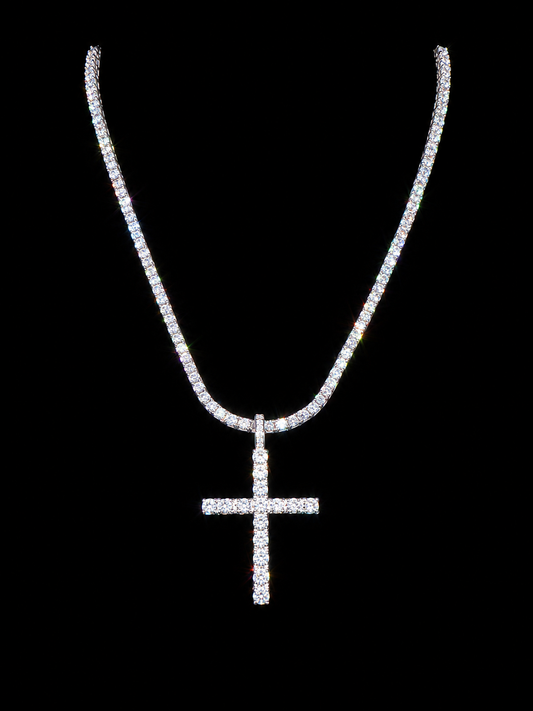 Cross Pendant + 4mm Tennis Chain