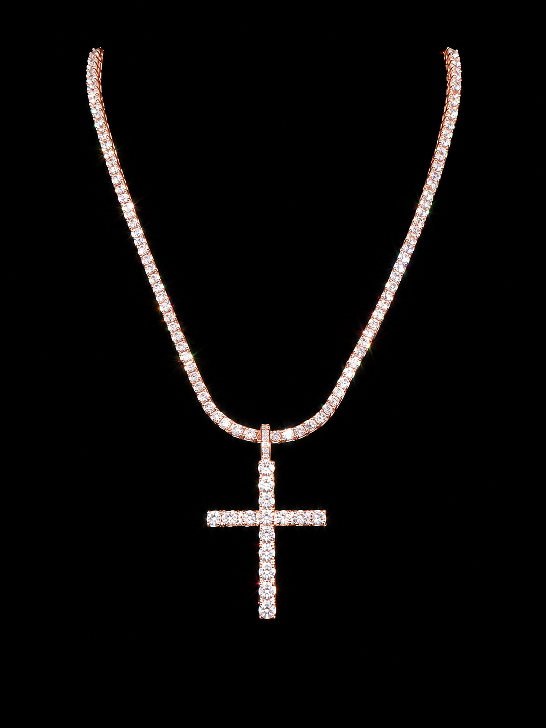 Cross Pendant + 4mm Tennis Chain