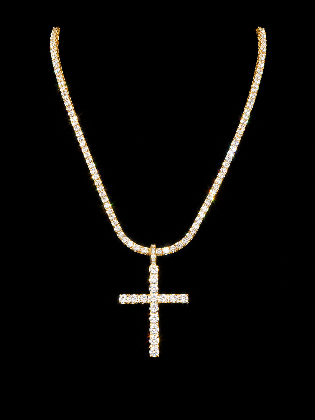 Cross Pendant + 4mm Tennis Chain