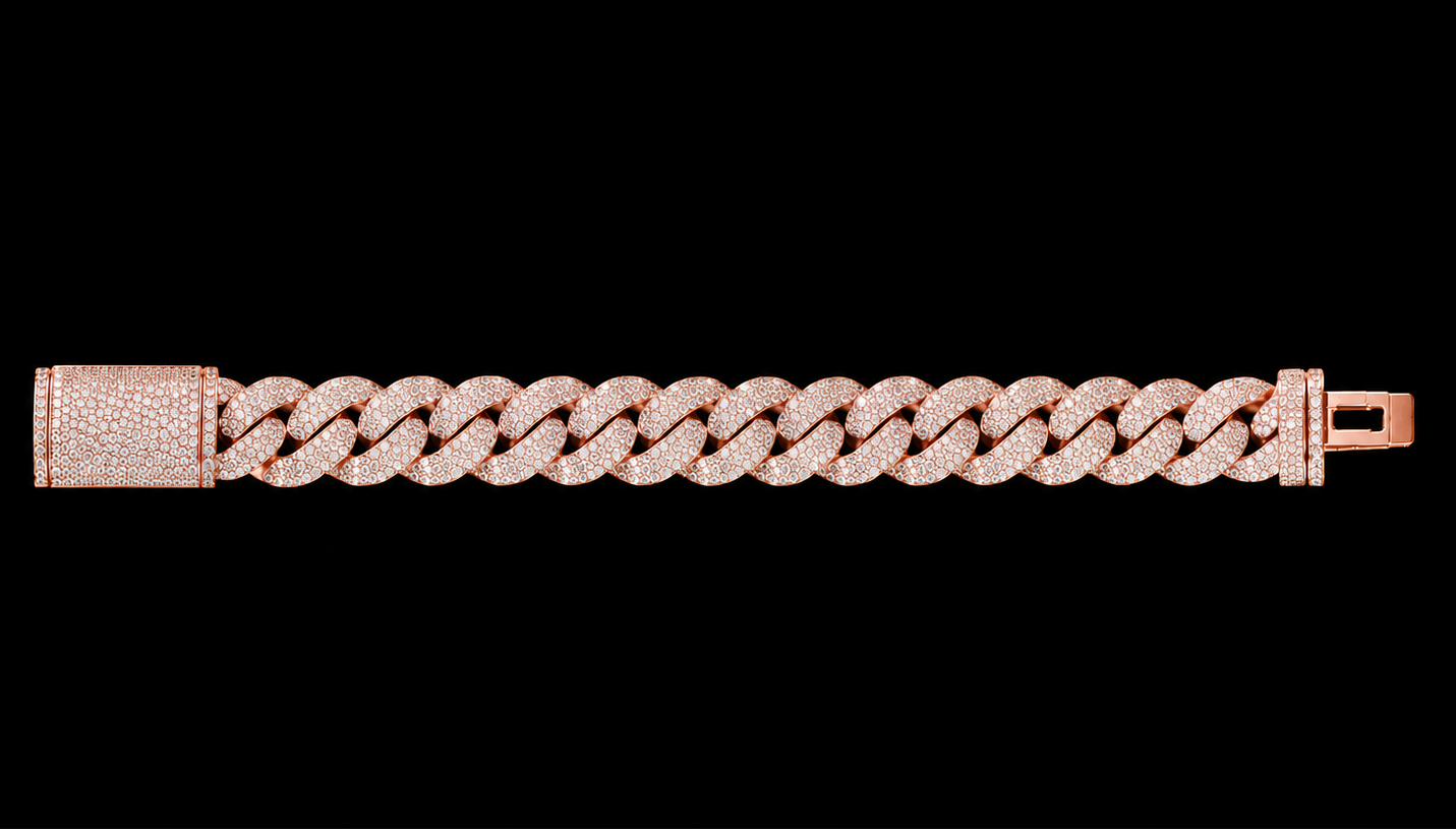 Inverted Pavé Cuban Bracelet