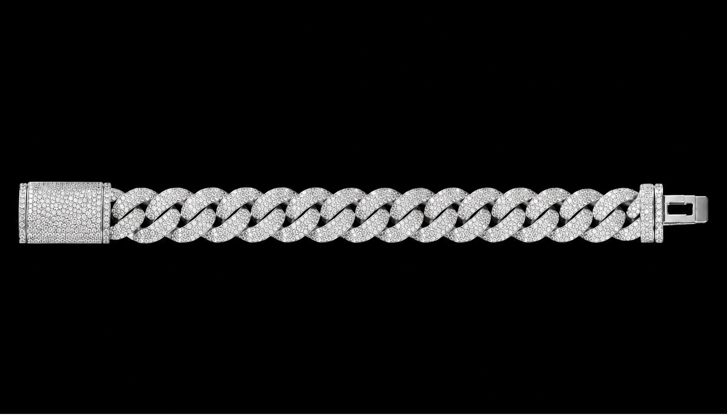 Inverted Pavé Cuban Bracelet