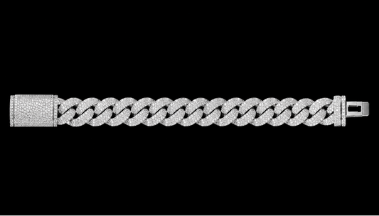 Inverted Pavé Cuban Bracelet
