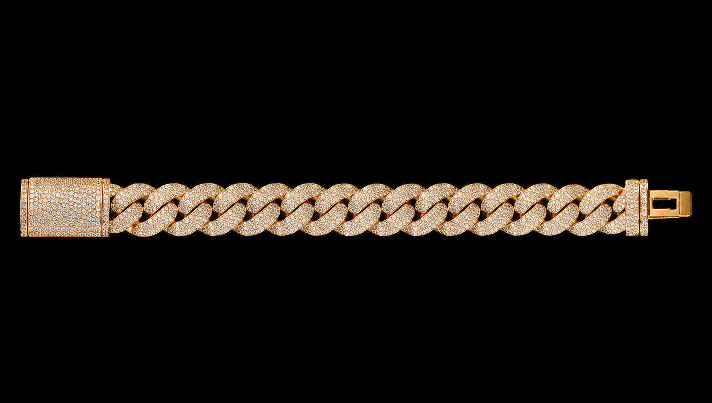 Inverted Pavé Cuban Bracelet